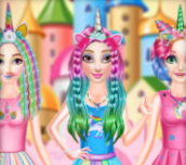 Hra - Princesses Rainbow Unicorn Hair Salon